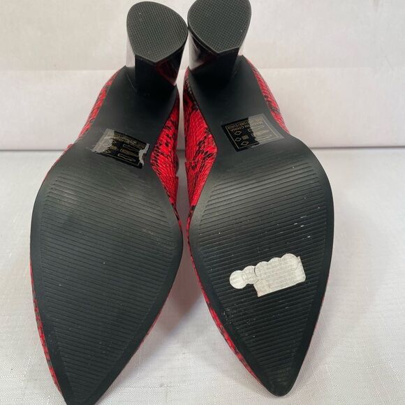 Red Snake Print Women's Ankle Boots Size 8 NWOB - Picture 7 of 7